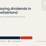 Dividend distribution in Switzerland: bar showing 65% payout and 35% withholding tax